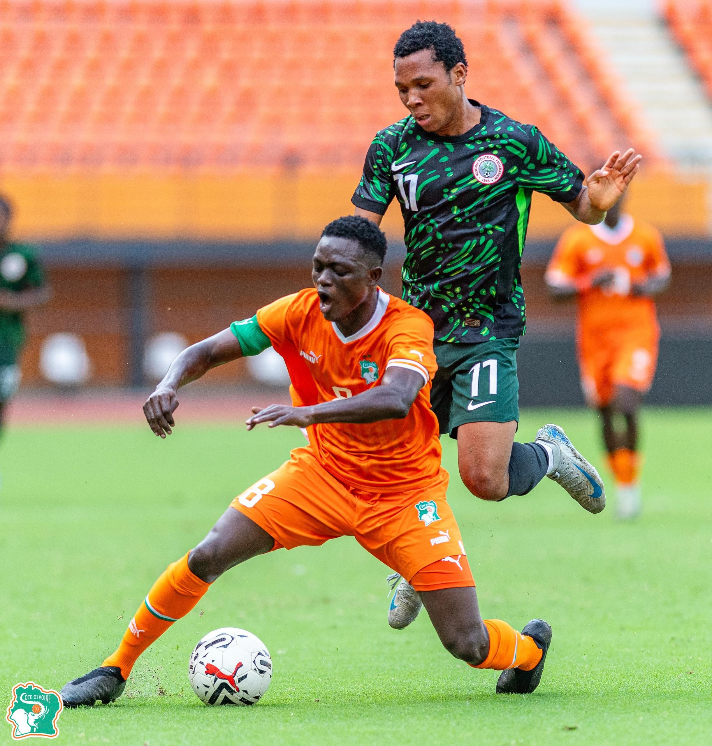Divine Oliseh in action for Flying Eagles against the Elephants