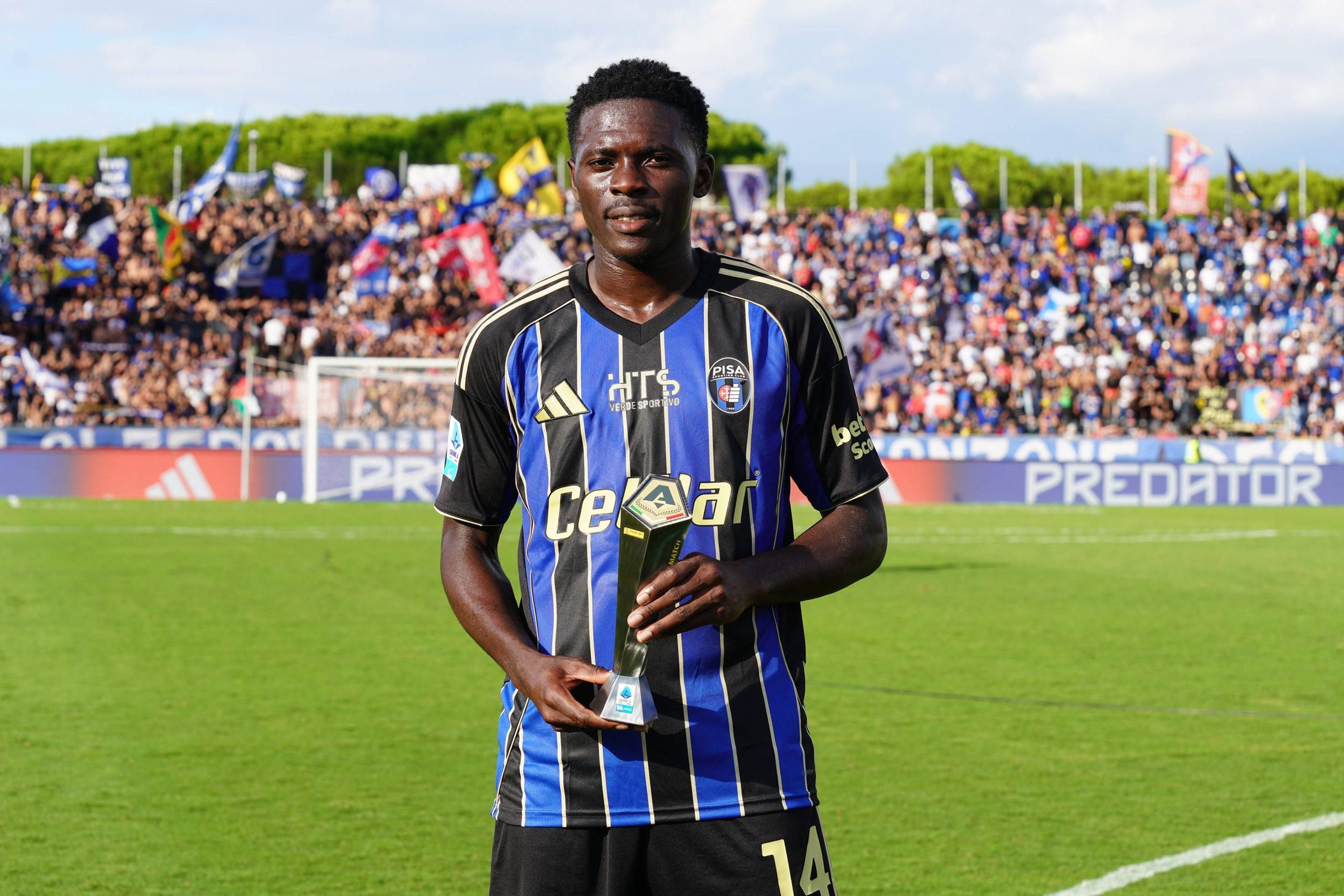 Pisa Ebenezer Akinsanmiro Panini Player of the match Serie A during the Serie A match between Pisa and Fiorentina