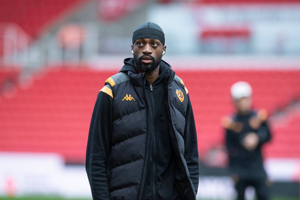 Semi Ajayi arrives at the bet365 Stadium, Stoke-on-Trent ahead of the Sky Bet Championship match between Stoke City and Hull City