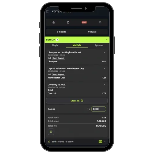 Campeonbet promo code bonus wagering on EPL matches 