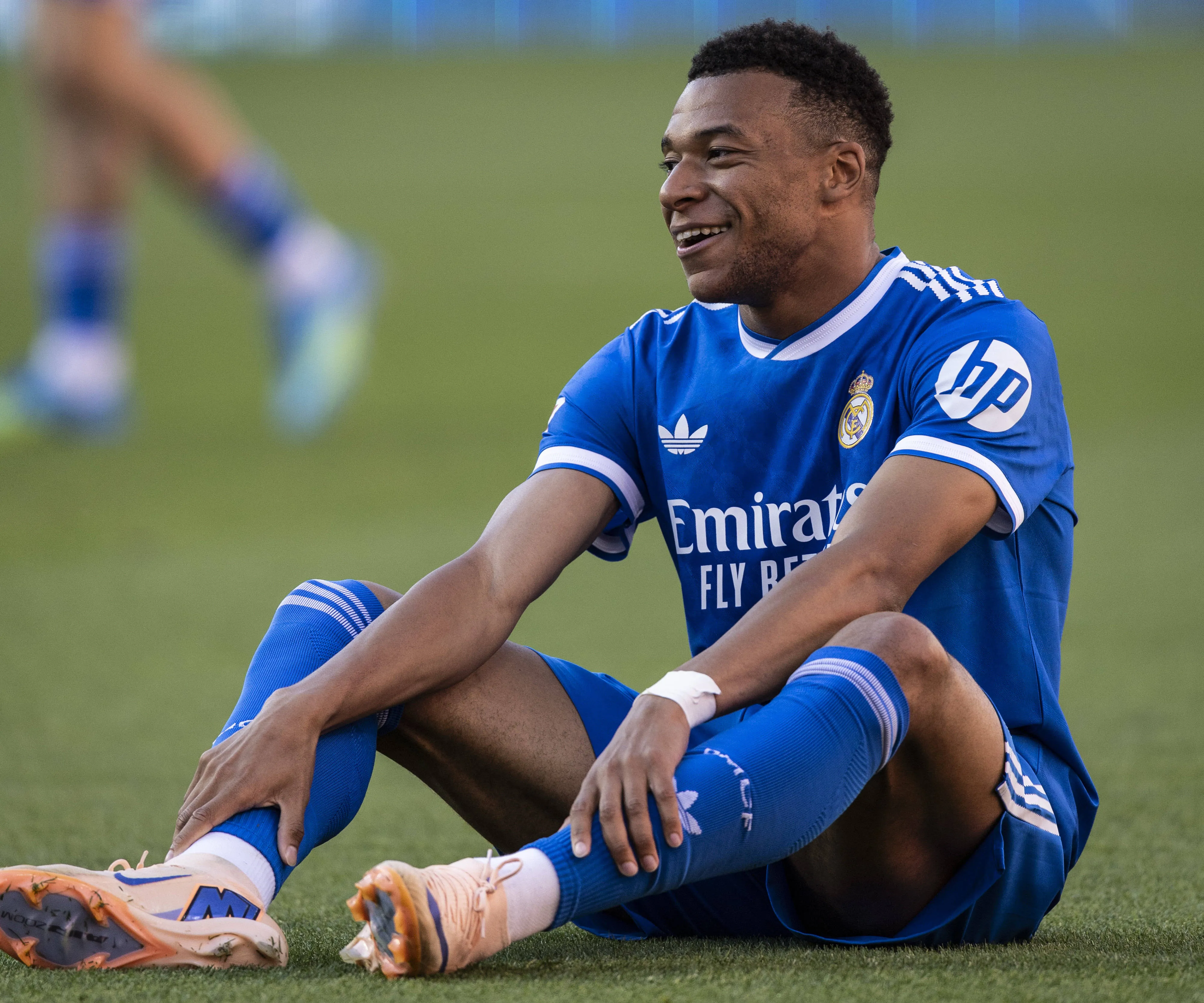 Kylian Mbappé of Real Madrid reacts during a La Liga 2025/26 match between Sevilla and Real Madrid at Ramón Sánchez-Pizjuán Stadium in Seville, Spain. 