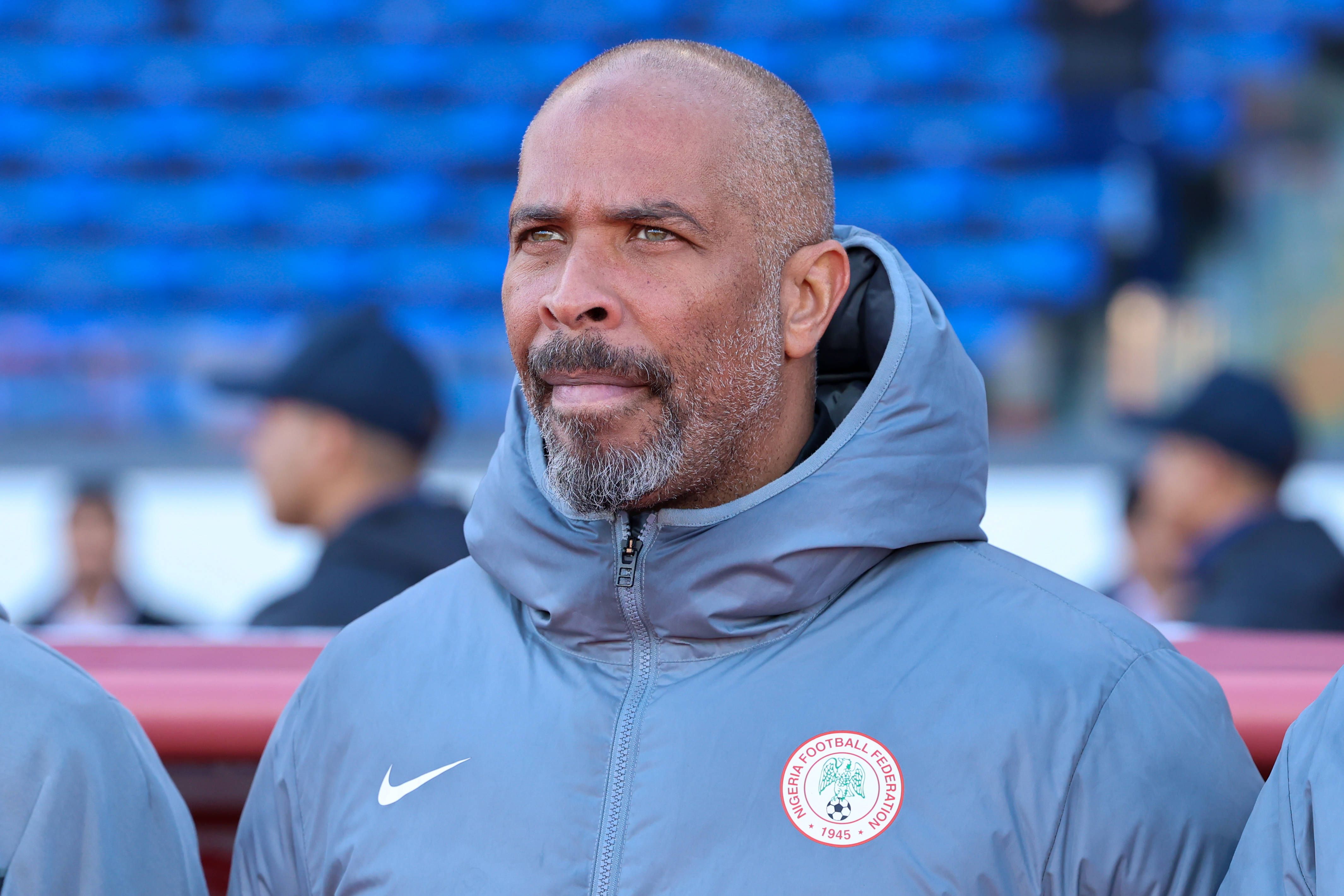 Eric Chelle of Nigeria looks on during the Afcon, 3rd Place match between Nigeria and Egypt