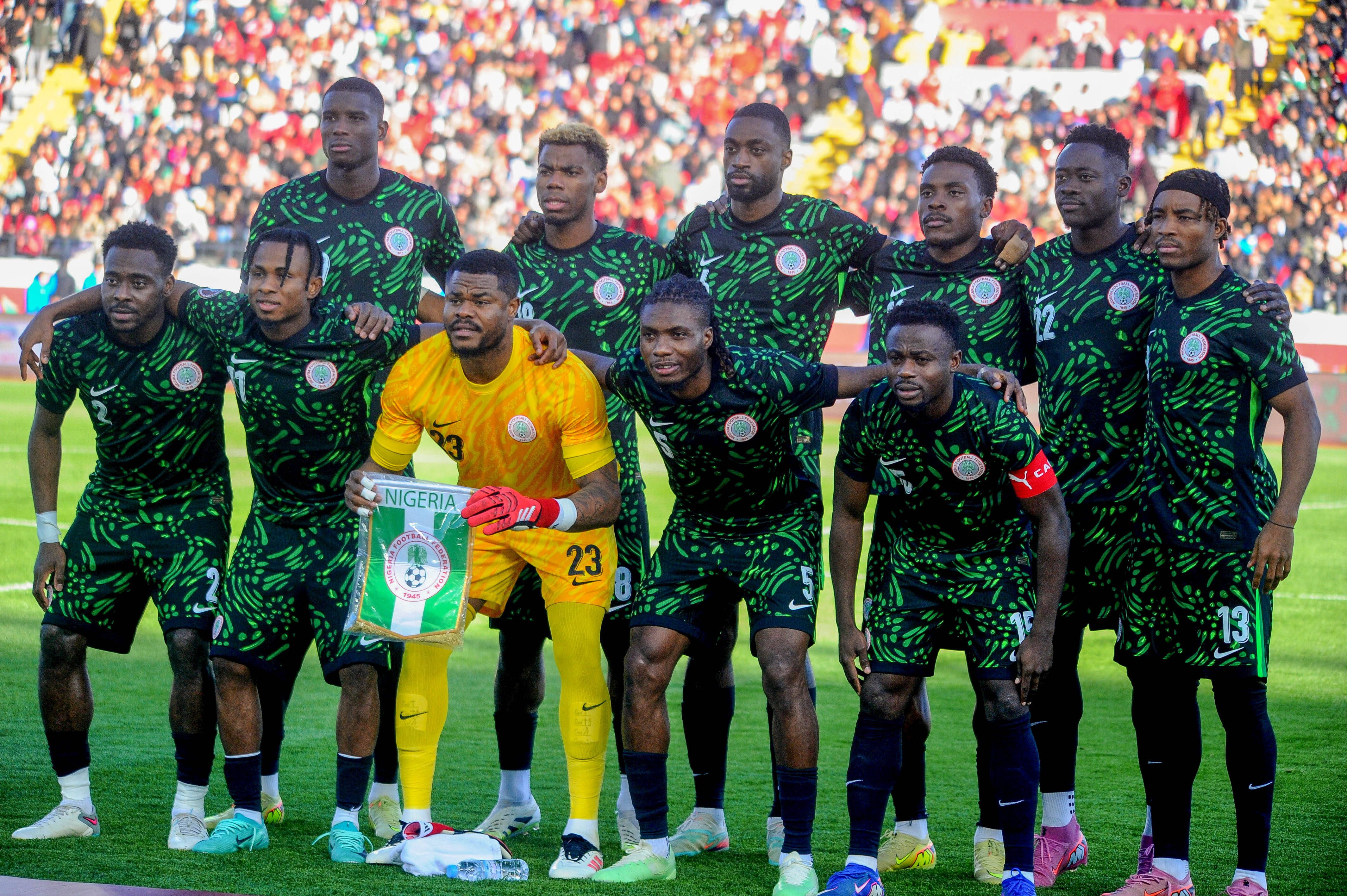 Paul Onuachu, Raphael Onyedika, Semi Ajayi, Fisayo Dele Bashiru, Akor Adams, Bruno Onyemaechi, Bright Osayi Samuel, Samuel Chukwueze, Stanley Nwabali, Igoh Ogbu, Moses Simon, Nigeria during the Africa Cup of Nations AFCON third place match between Egypt and Nigeria