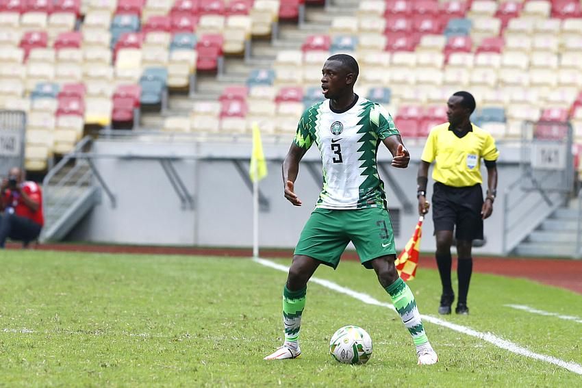 Jamilu Collins of Nigeria during the Qatar 2022 FIFA World Cup qualifier