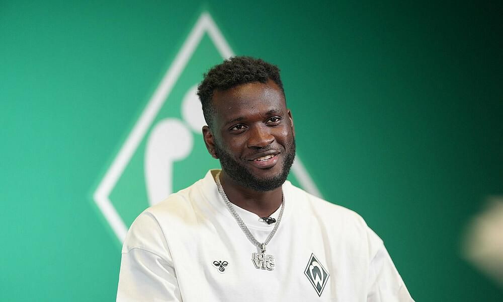 Victor Boniface pictured after joining Werder Bremen from Bayer 04 Leverkusen