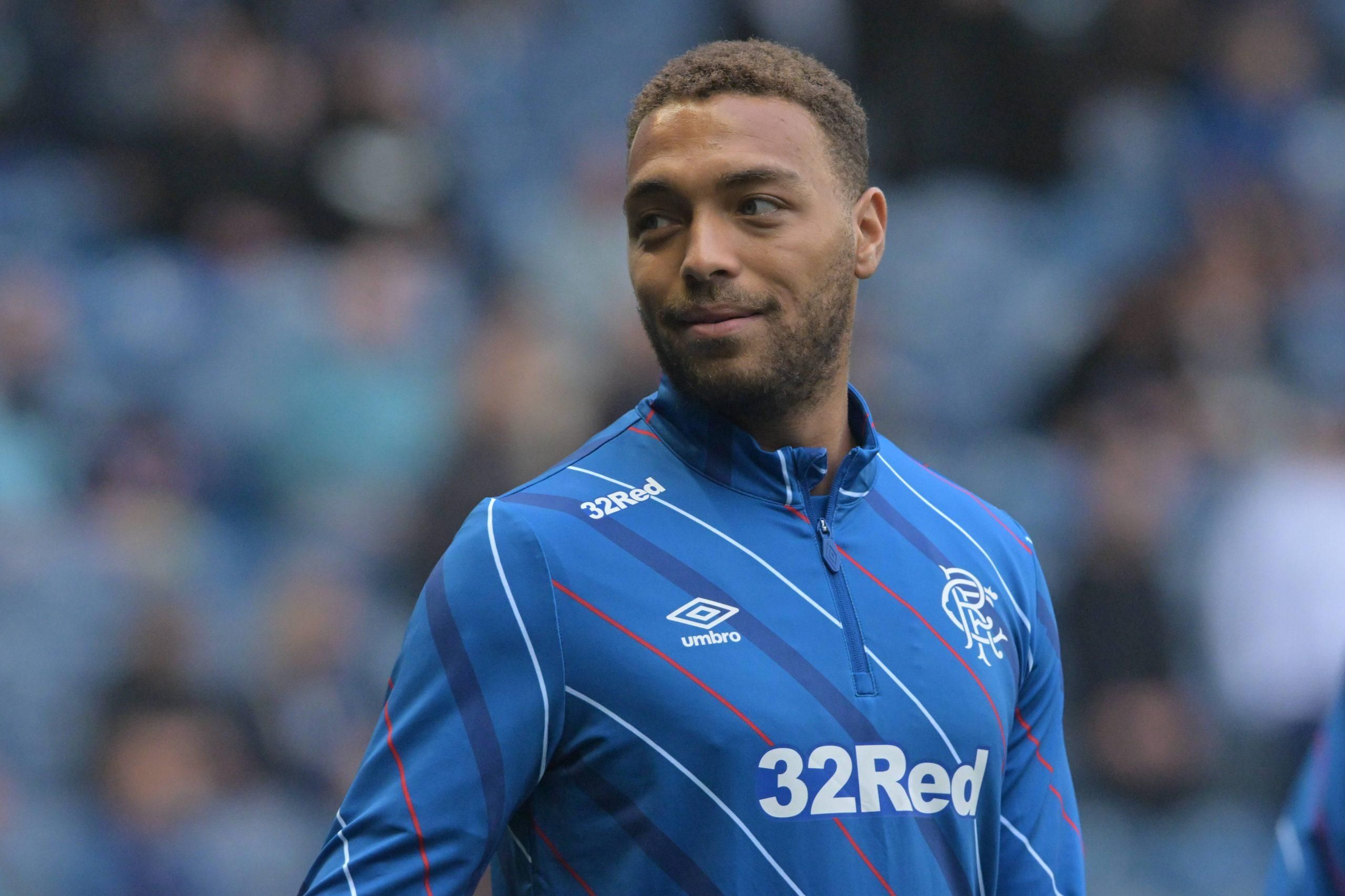 Cyriel Dessers during warm-up