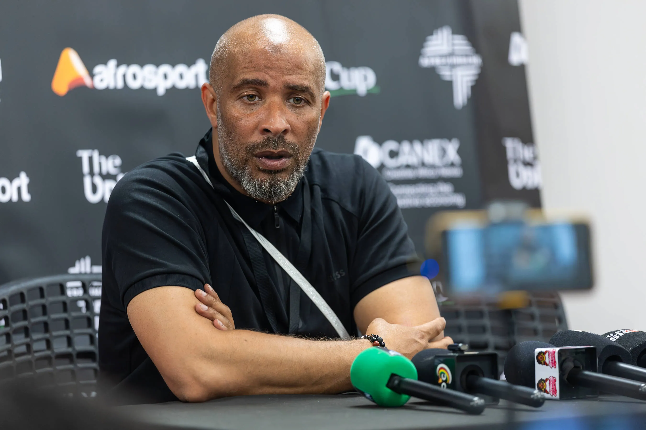 Super Eagles boss Eric Chelle during post match press conference after the Unity Cup London 2026 match between Nigeria and Zimbabwe at The Valley, London, UK on 26 May 2026. London The Valley.