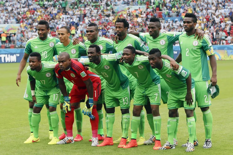 Nigeria Super Eagles John Obi Mikel, Peter Odemwingie, Michael Babatunde, Ahmed Musa, Joseph Yobo, Ogenyi Onazi, Vincent Enyeama, Juwon Oshaniwa, Ahmed Musa, Efe Ambrose