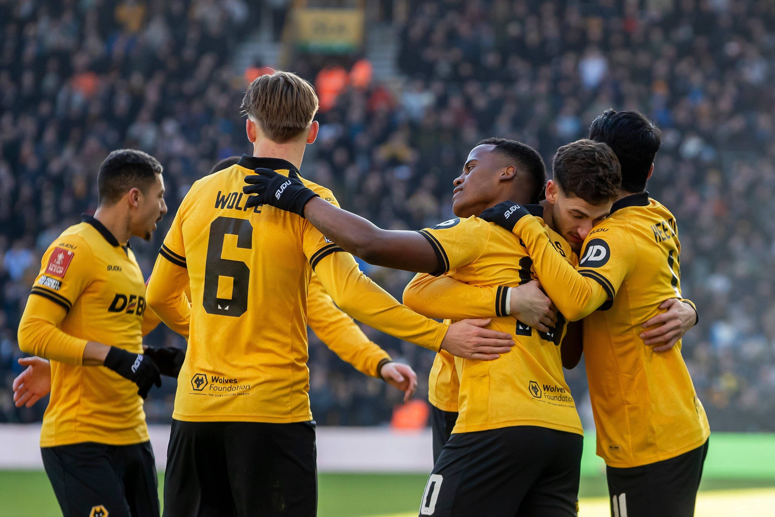 Wolves players celebrating