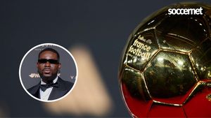 Photos: Adekunle Gold shuts down Ballon d’Or red carpet with ₦550m watch + Louis Vuitton suit