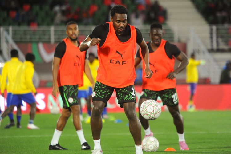 Alex Iwobi, Bright Osayi-Samuel, Akor Adams in Super Eagles training 