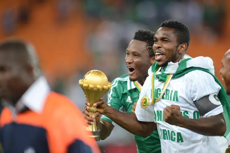 Chelsea great John Obi Mikel and Everton icon Joseph Yobo. 