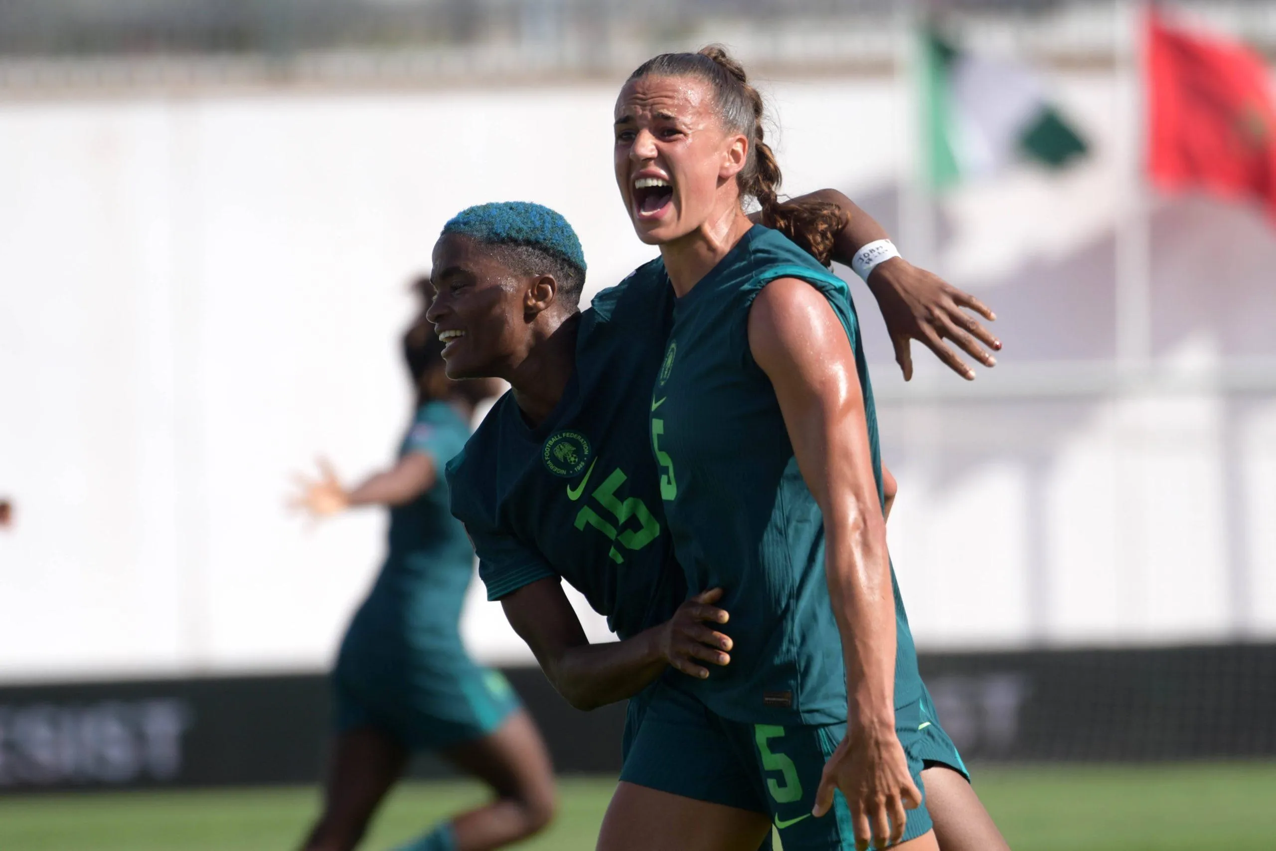 Ashleigh Plumptre in action for the Super Falcons of Nigeria against Zambia