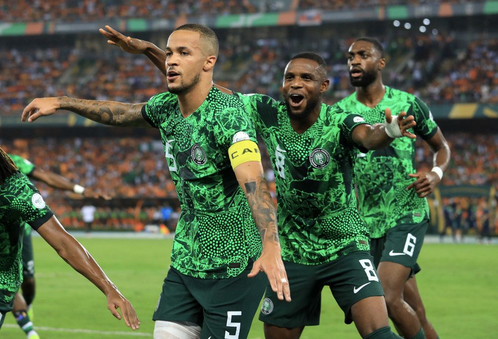 William Troost Ekong of Nigeria celebrates