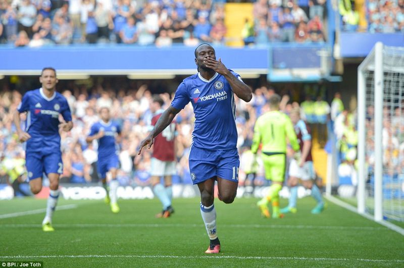 Victor Moses added Chelsea's third goal after coming on as a substitute against Burnley 