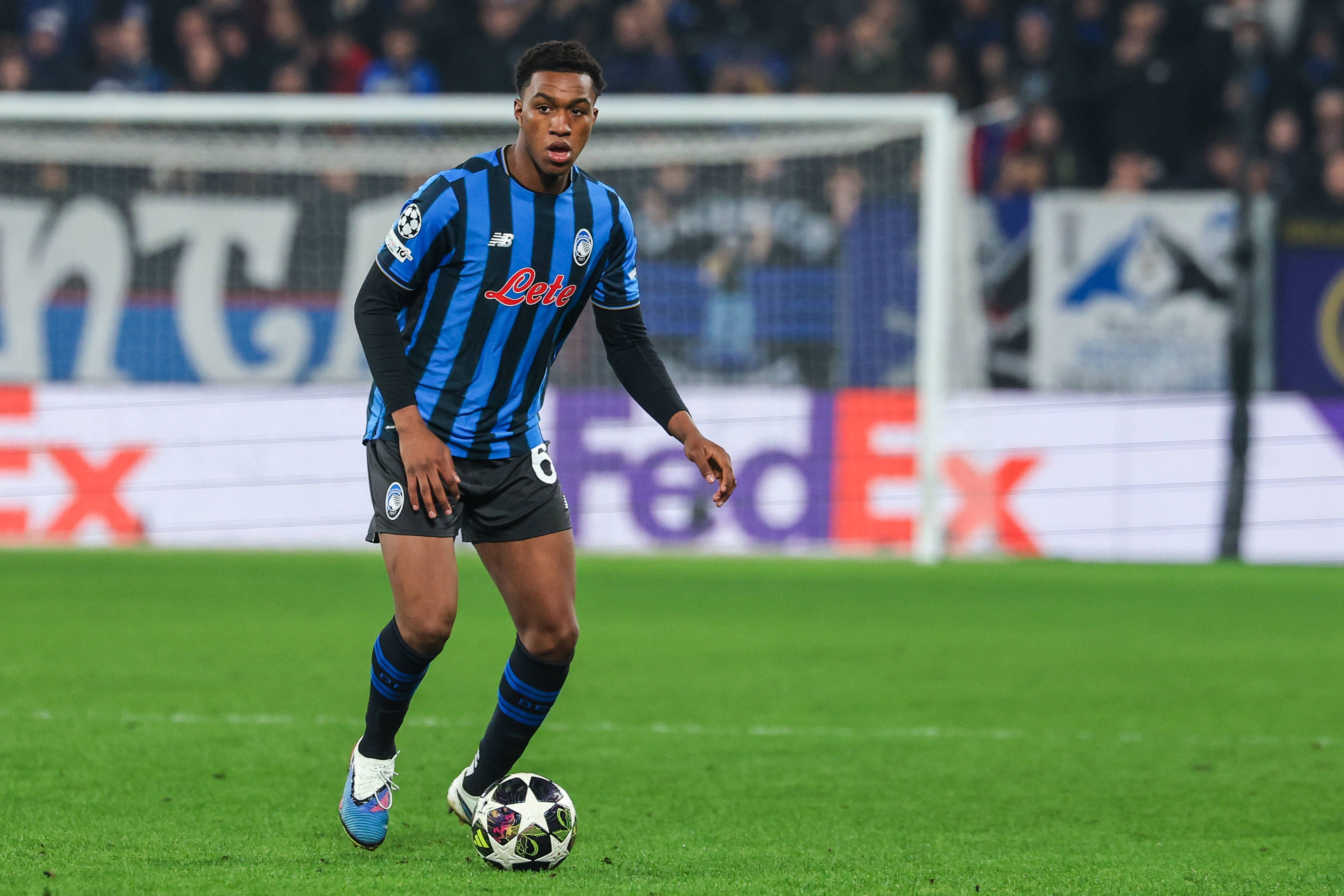 Real Madrid-linked Honest Ahanor of Atalanta BC seen in action during UEFA Champions League 2025/26 League Knockout Play-off Second Leg football match between Atalanta BC and Borussia Dortmund at New Balance Arena in Bergamo