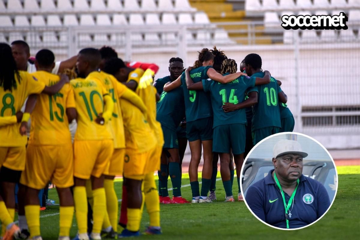 Super Falcons in action against South Africa.