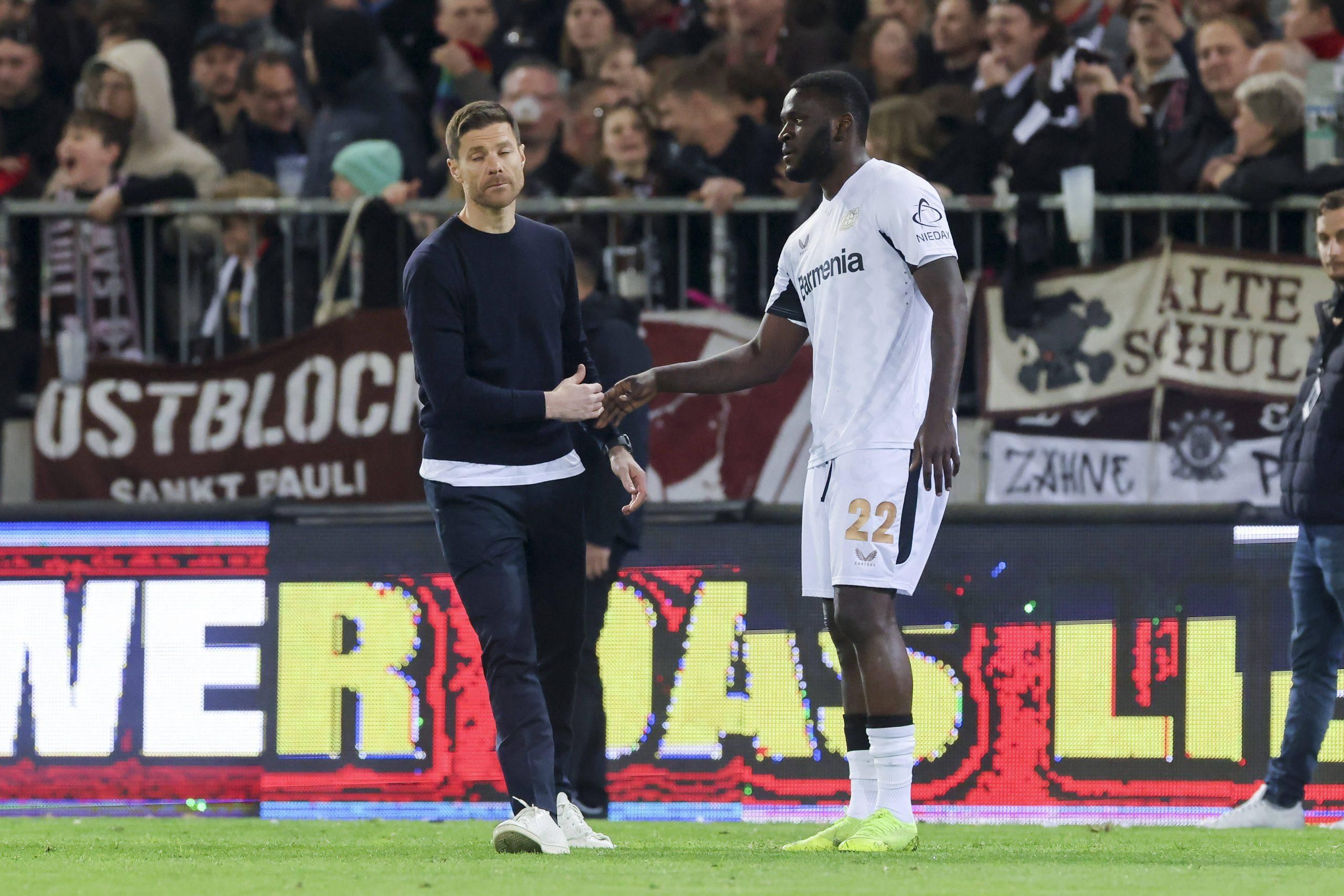 Xabi Alonso and Victor Boniface