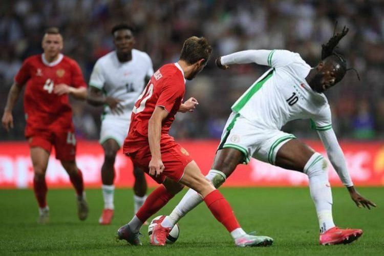 Super Eagles striker Tolu Arokodare vs Russia