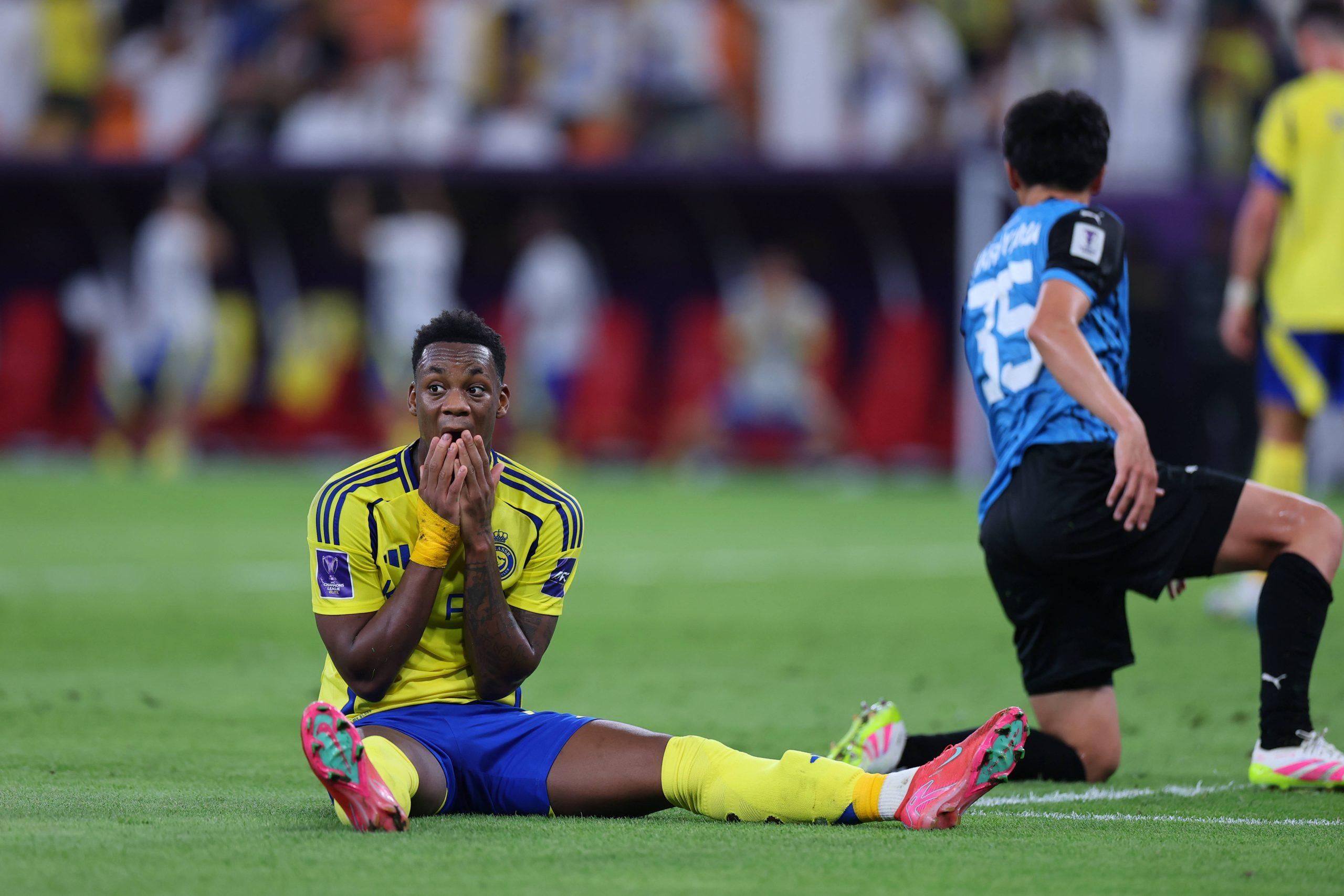  Jhon Duran of Team Al-Nassr FC reacts during the AFC Champions League Elite Semi Finals match between Al-Nassr FC and Kawasaki Frontale