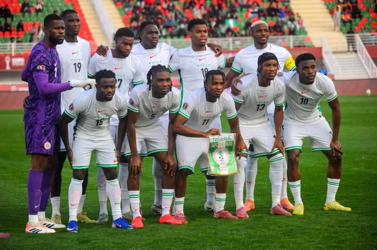 Super Eagles Francis Uzoho, Paul Onuachu, Ryan Alebiosu, Calvin Bassey, Raphael Onyedika, Victor Osimhen,Moses Simon, Igoh Ogbu, Samuel Chukwueze, Bruno Onyemaechi and of Nigeria