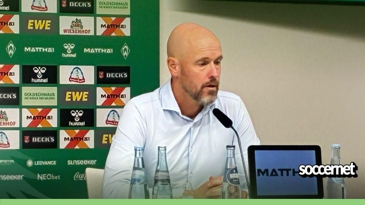 Erik ten Hag during Post Match conference after 3-3 draw against Werder Bremen