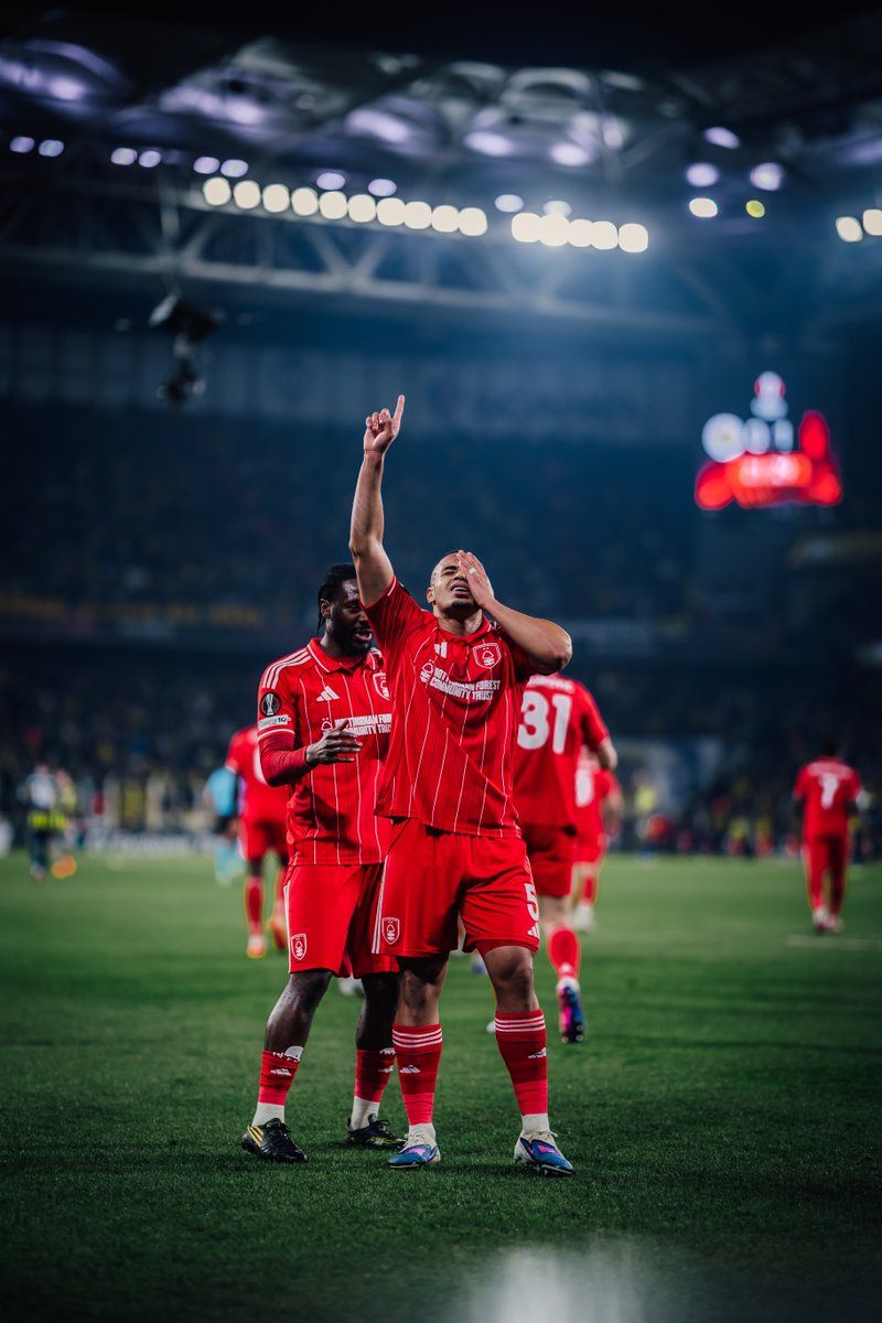 Ola Aina celebrates Murillo Nottingham Forest goal