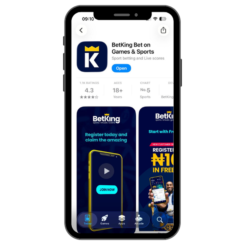 BetKing app on iOS