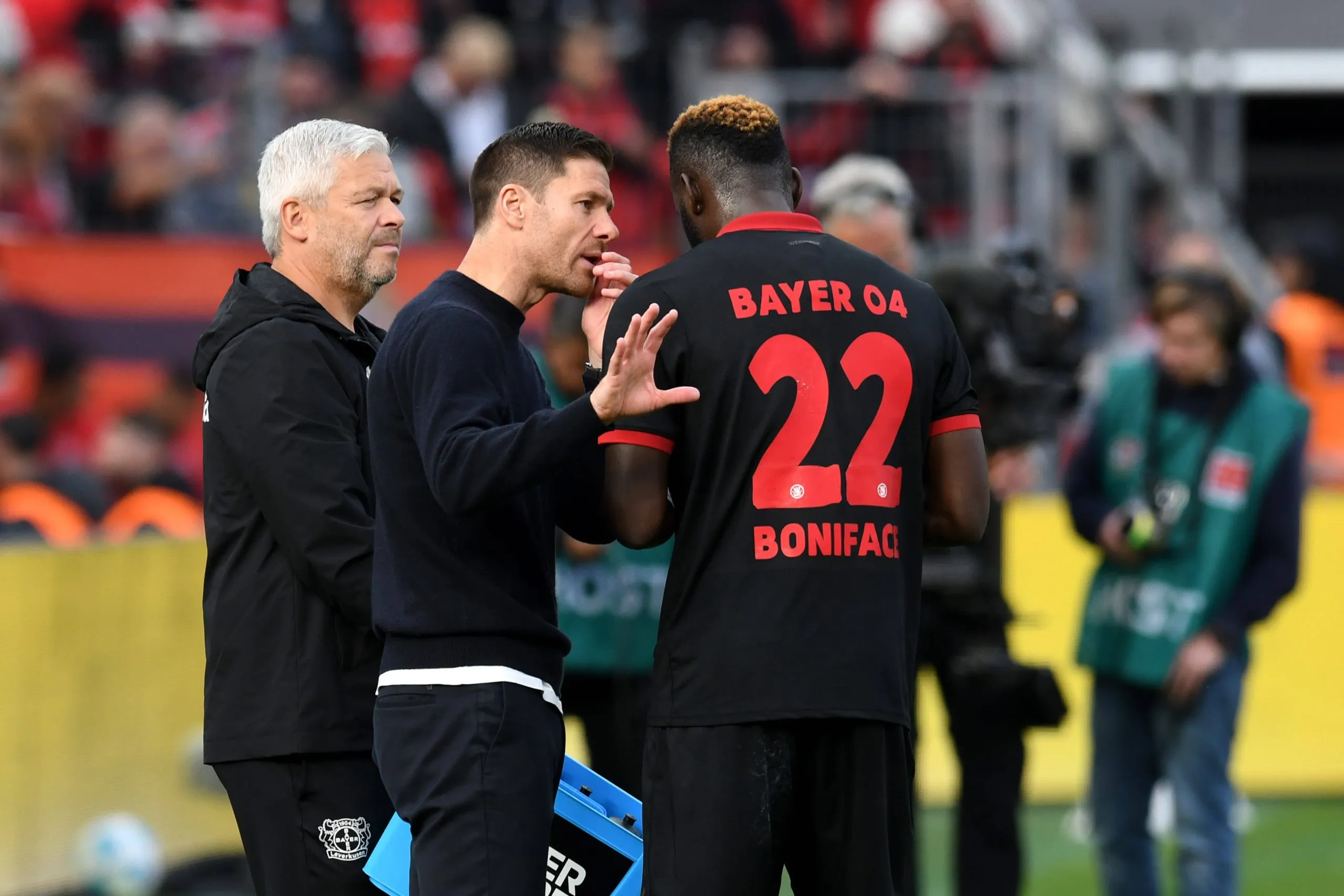 Xabi Alonso and Victor Boniface