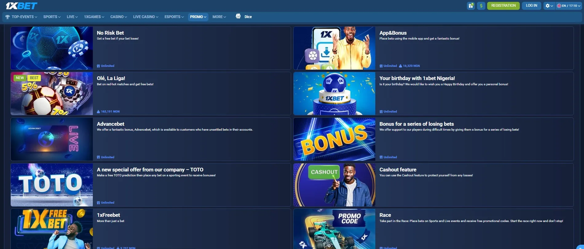 Current 1xbet promotions for existing players