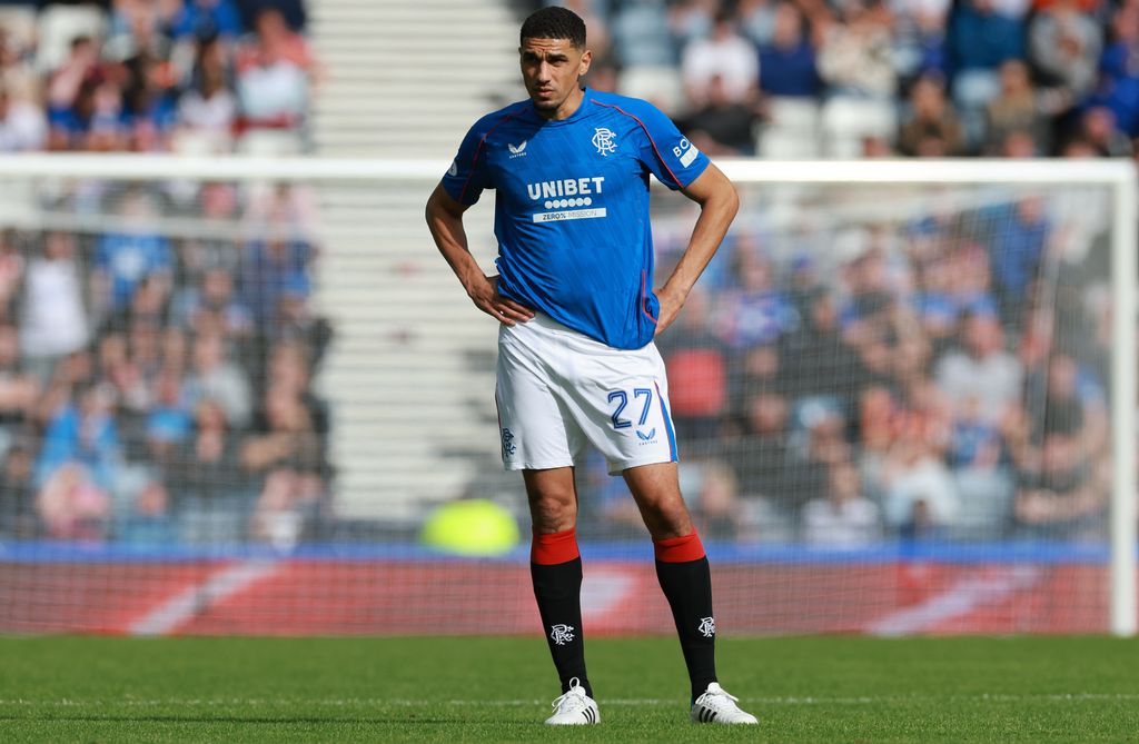 Rangers' Leon Balogun during the SPL Premier League match between Rangers FC and Motherwell FC at Hampden Park on August 10, 2024 in Glasgow, Scotl...