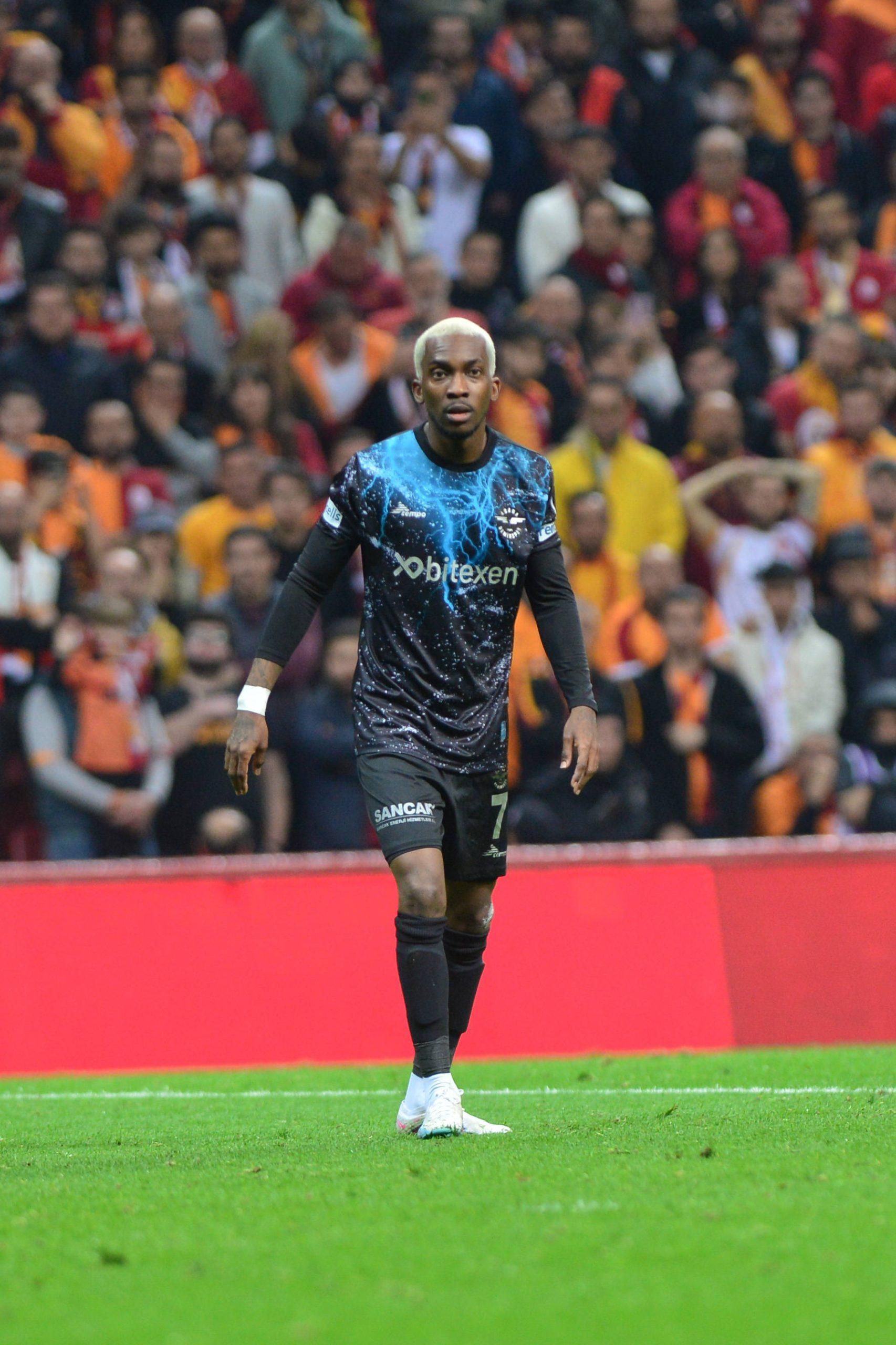 Henry Onyekuru of Adana Demirspor during the Turkish Super League match between Galatasaray and Adana Demirspor at NEF Stadium in Istanbul, Turkey