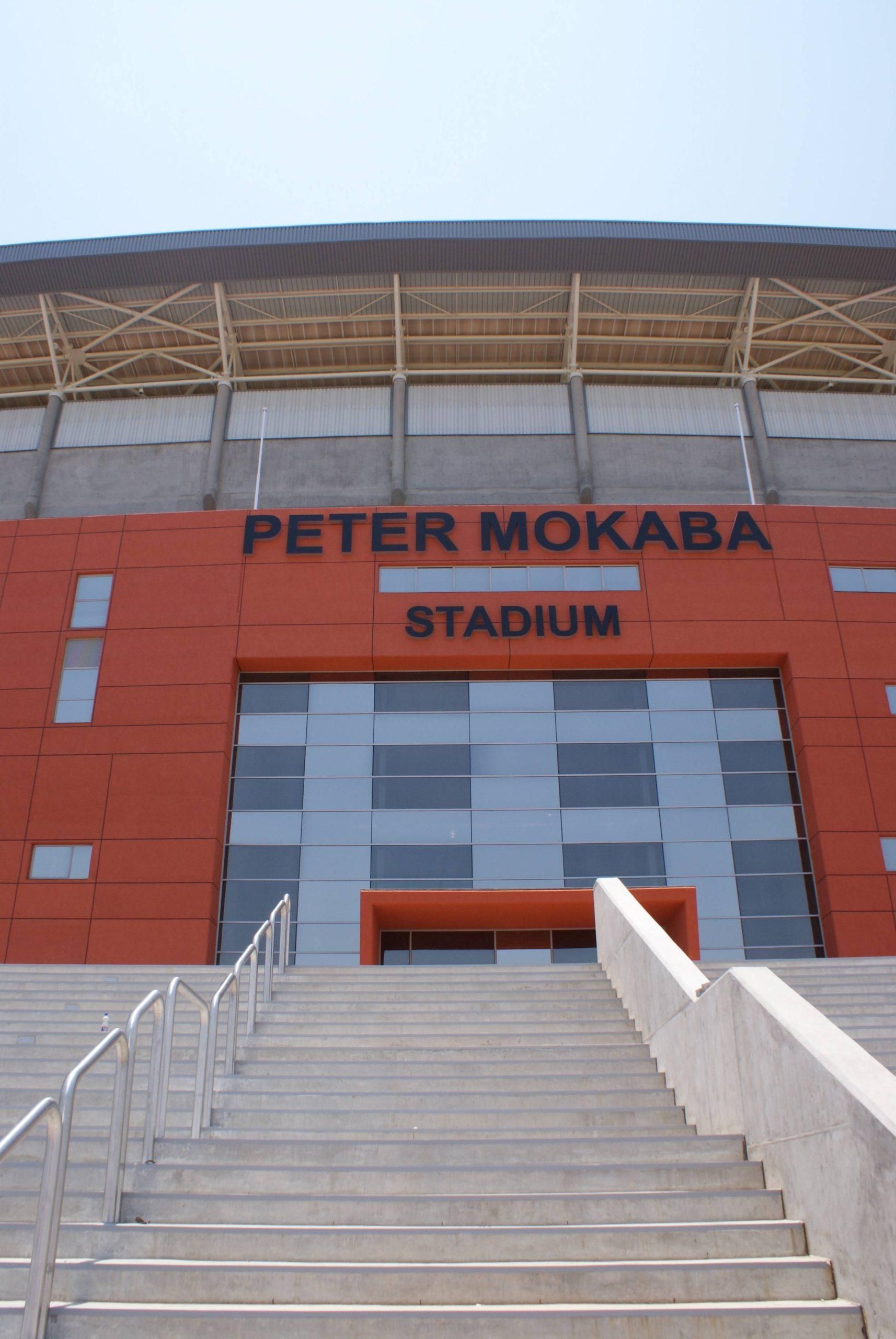 The main entrance to the new Peter Mokaba Stadium in Polokwane