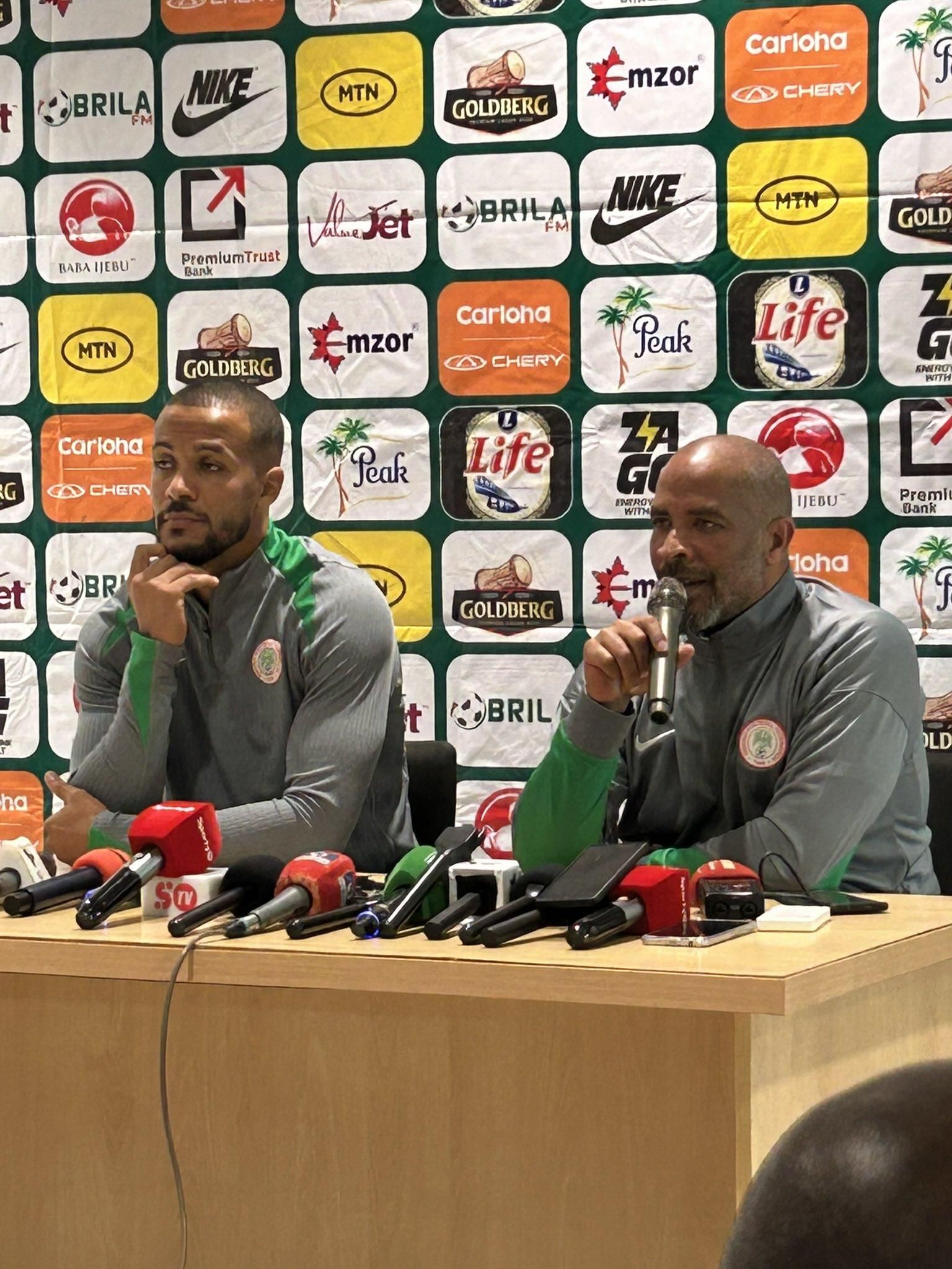 Super Eagles head coach Eric Chelle and William Troost-Ekong