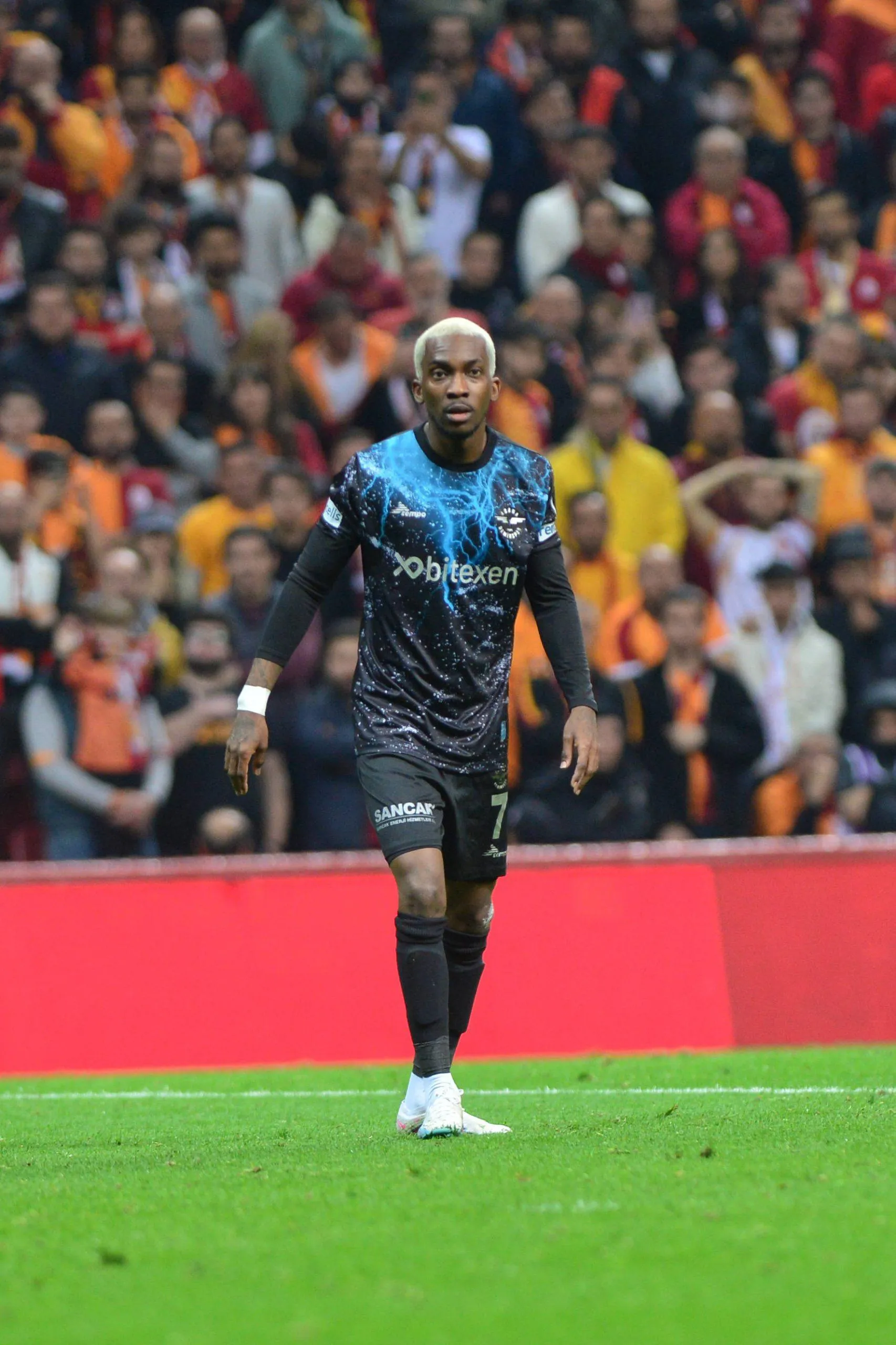 Henry Onyekuru of Adana Demirspor during the Turkish Super League match between Galatasaray and Adana Demirspor at NEF Stadium in Istanbul, Turkey