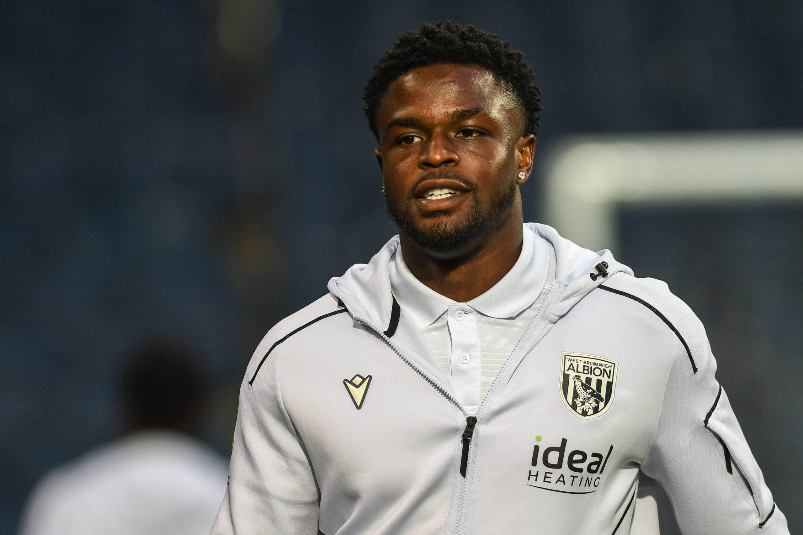 Josh Maja arrives for West Brom match