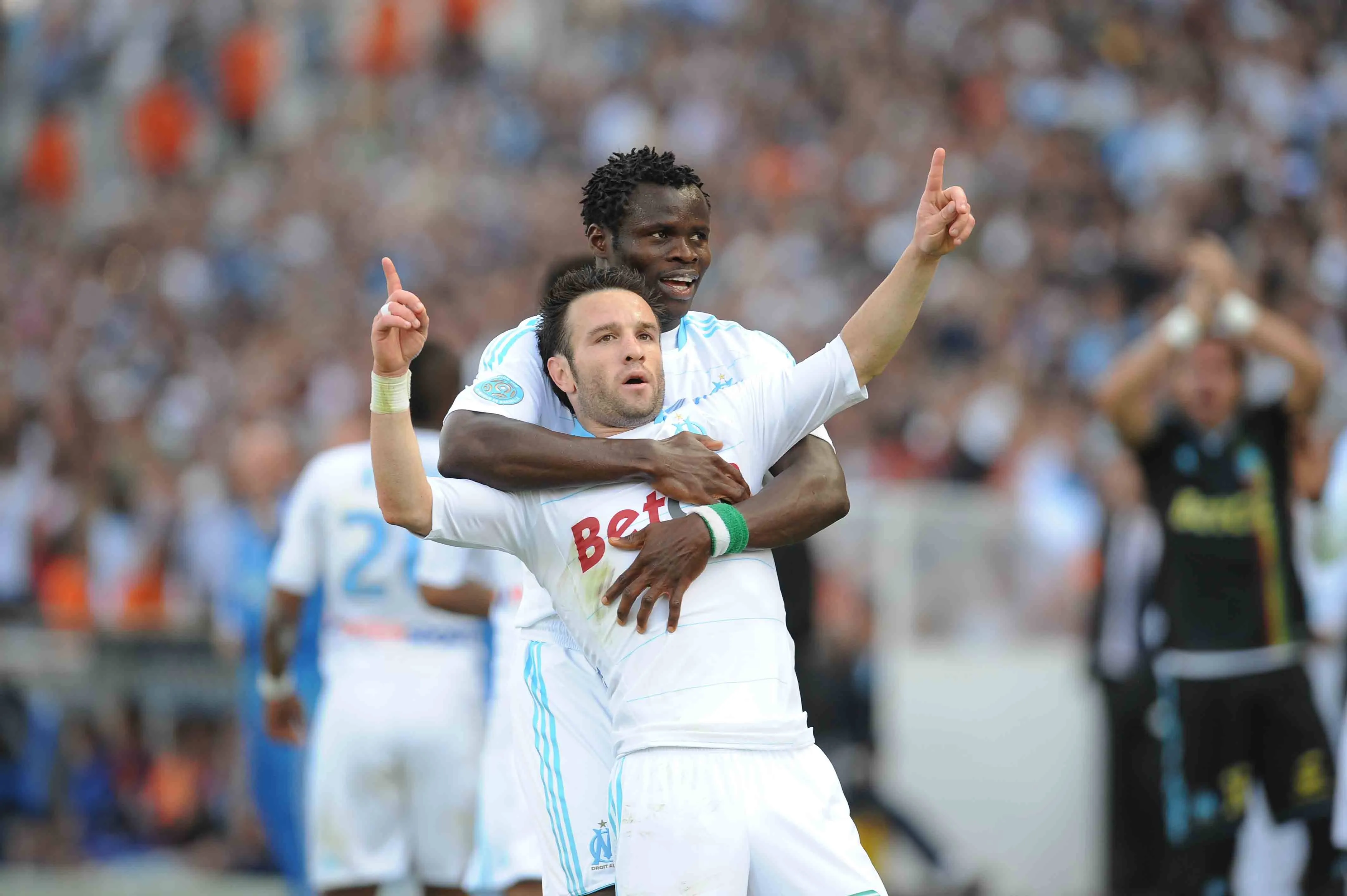 Olympique Marseille White vs AJ Auxerre, Mathieu Valbuena and Taye Taiwo