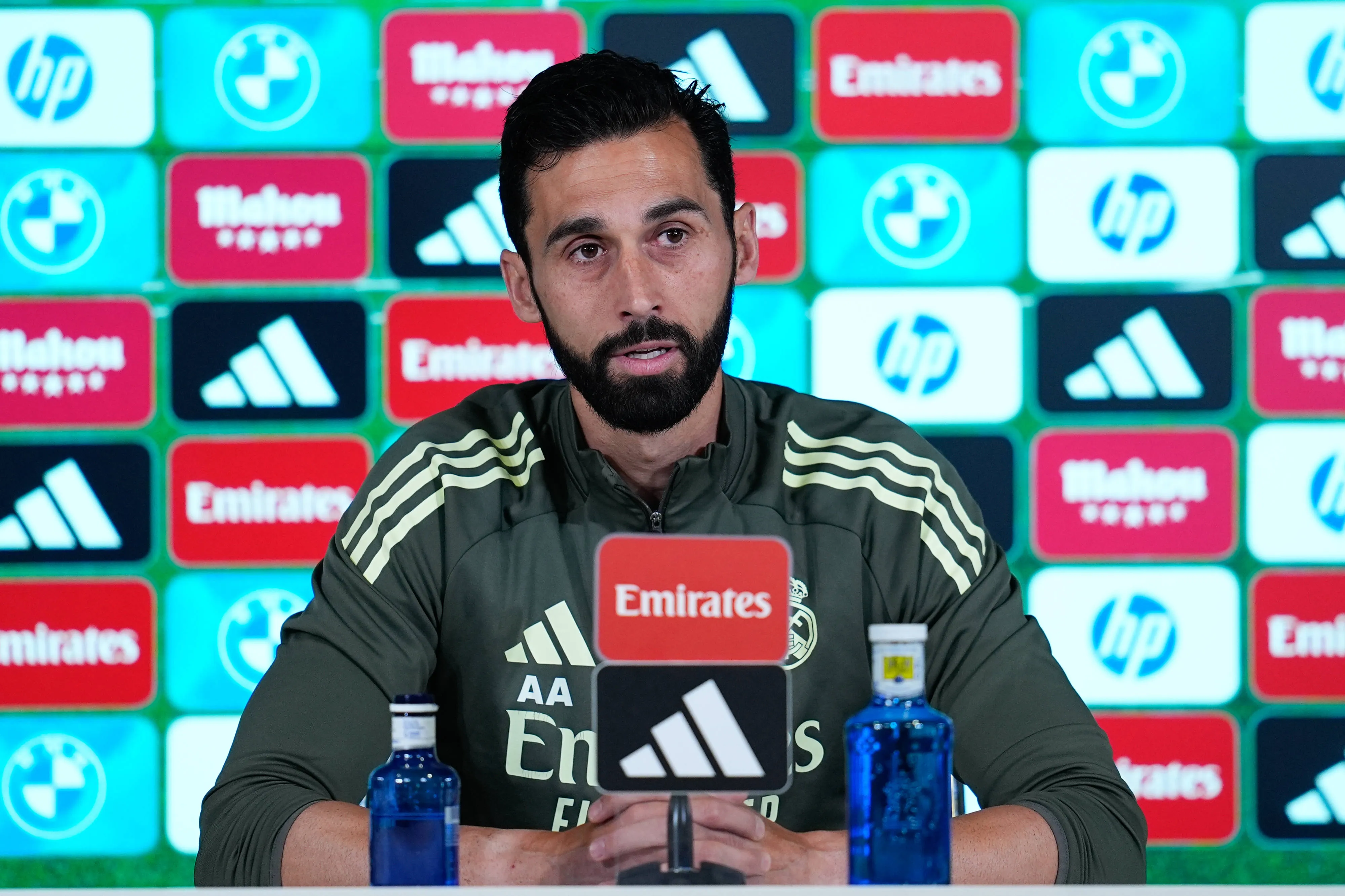 Alvaro Arbeloa, head coach of Real Madrid, attends his press conference, PK, Pressekonferenz during the training day of Real Madrid ahead the Spanish League, LaLiga EA Sports, football match against Athletic Club de Bilbao at Ciudad Deportiva Real Madrid on May 22, 2026, in Madrid, Spain.
