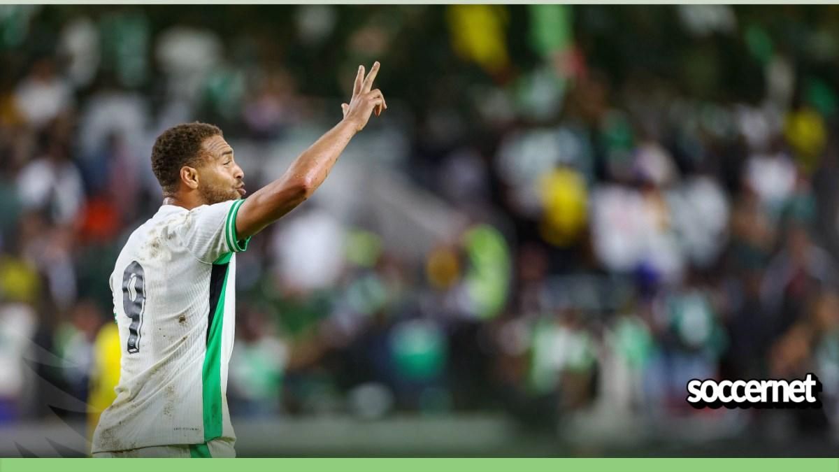 Cyriel Dessers in action for Nigeria