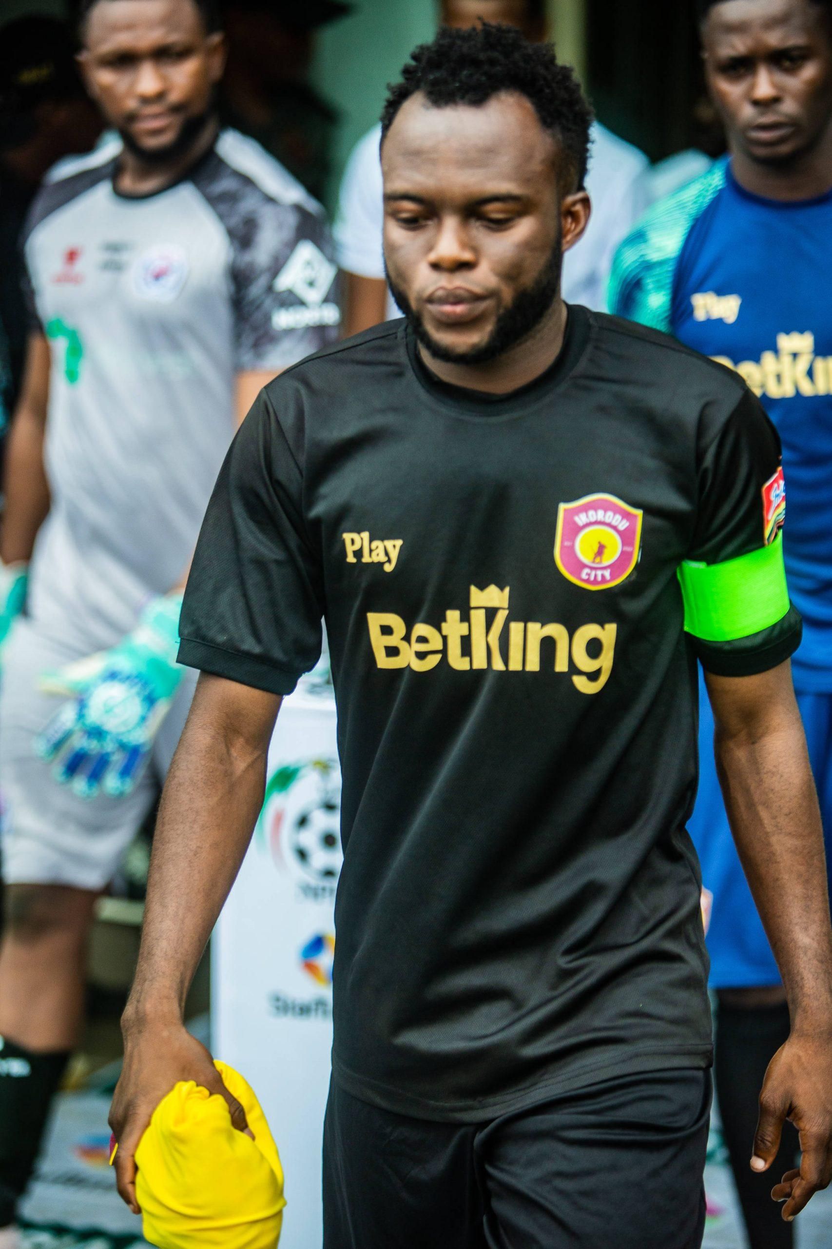 Ikorodu City player, Ojetoye Waliu in action during the game between Ikorodu City vs Rangers Int 