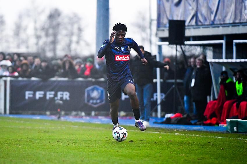 Hafiz Umar IBRAHIM of Reims during the French Cup match between Mutzig and Reims