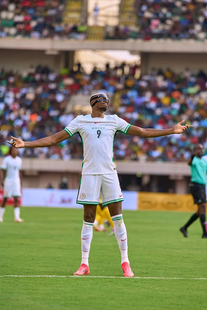 Victor Osimhen in action for the Super Eagles of Nigeria against Rwanda