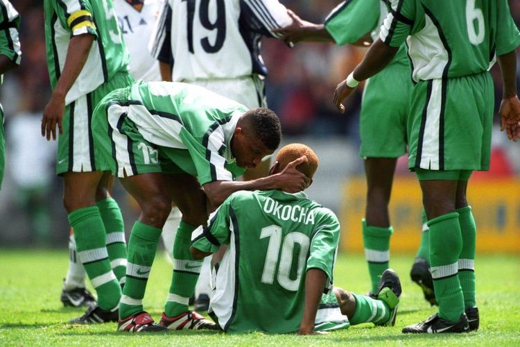 Nigeria Super Eagles legends Sunday Oliseh and Austin Okocha 