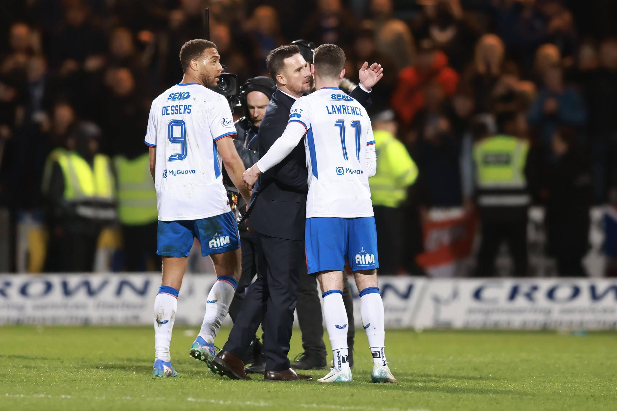 Barry Ferguson and Cyriel Dessers