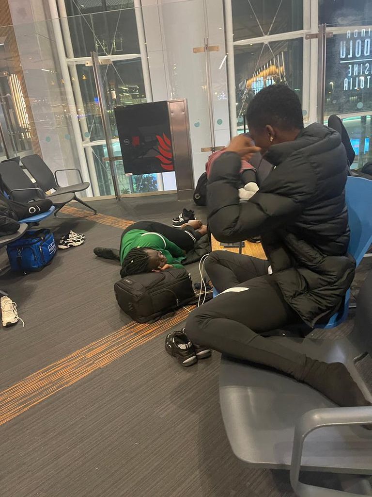 Falconets sleep on bare floor 