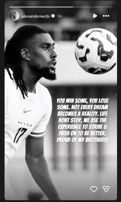 Alex Iwobi's post on Instagram
