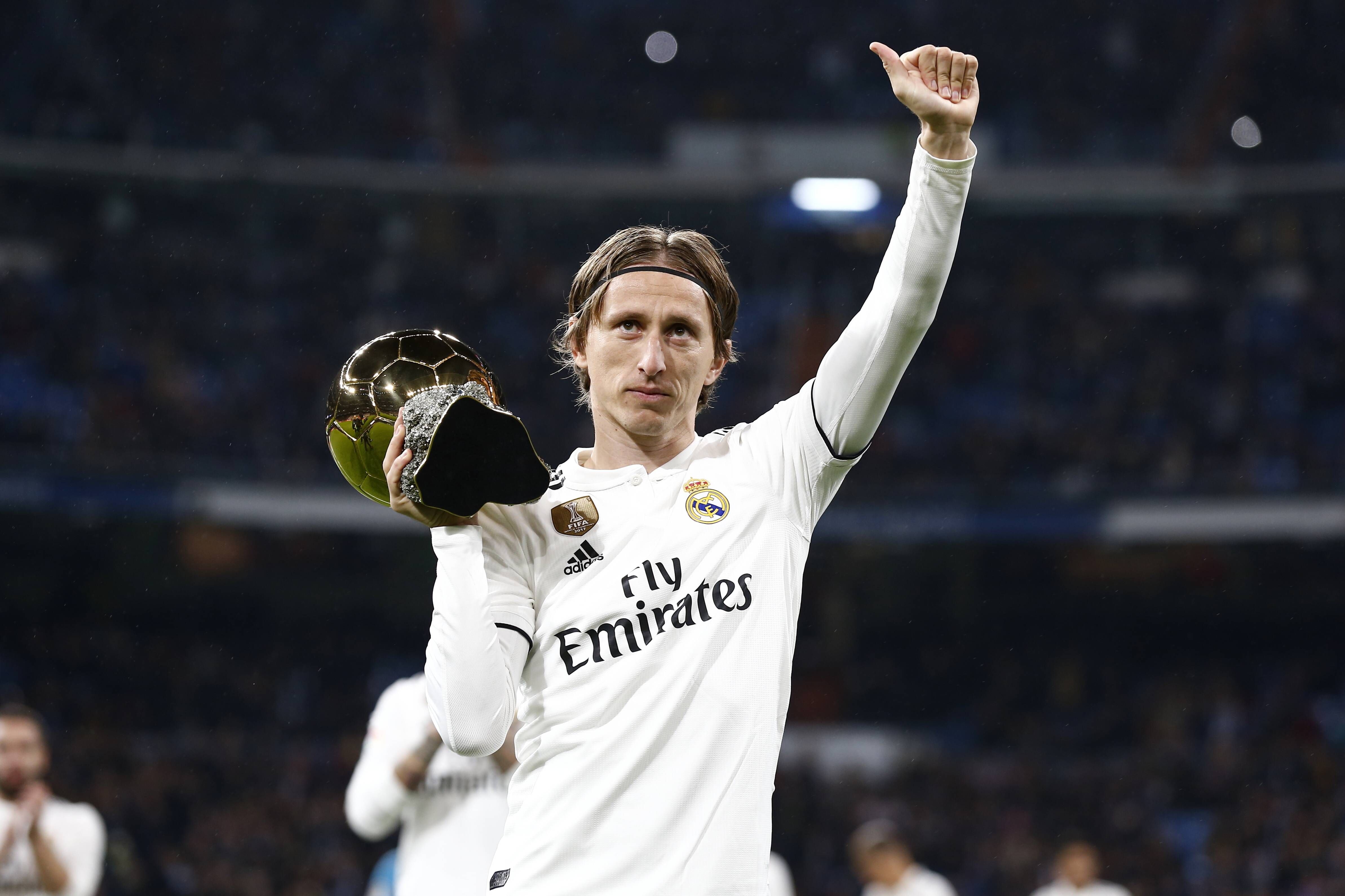 Luka Modric to show off Ballon d'Or before Spanish La Liga Santander match between Real Madrid CF 1-0 Rayo Vallecano at the Santiago Bernabeu Stadium in Madrid, Spain.