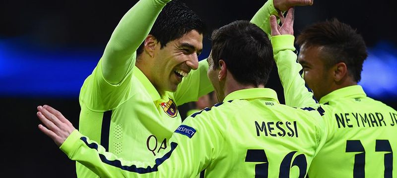 Suarez Celebrates Goal Against Manchester City