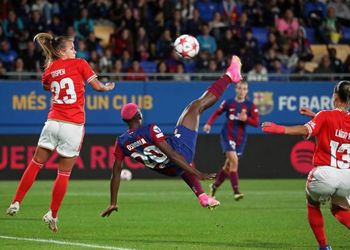WATCH: Asisat Oshoala comes off the bench to score spectacular bicycle kick goal against Benfica