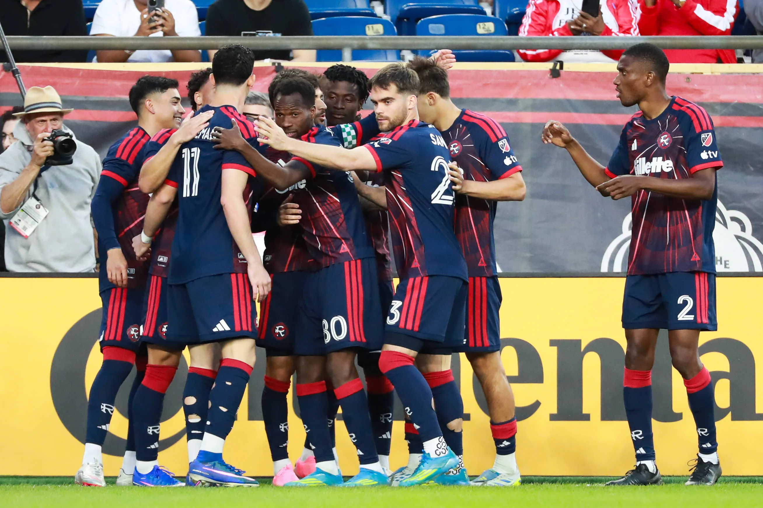 New England Revolution celebrate a goal 